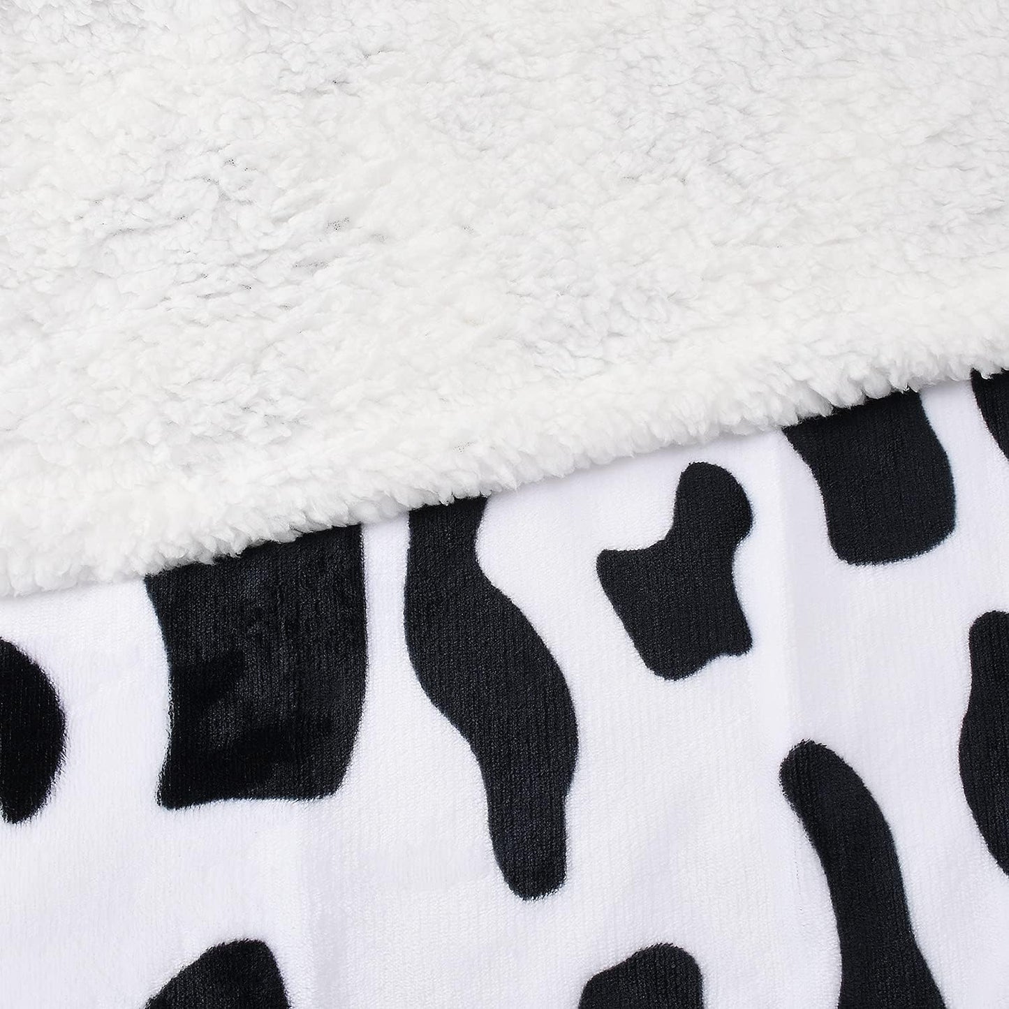Cow Print Sherpa Fleece Blanket, Super Soft Plush Throw Blanket for Couch, Cow Gift for Cow Lovers, 50X60 Inches