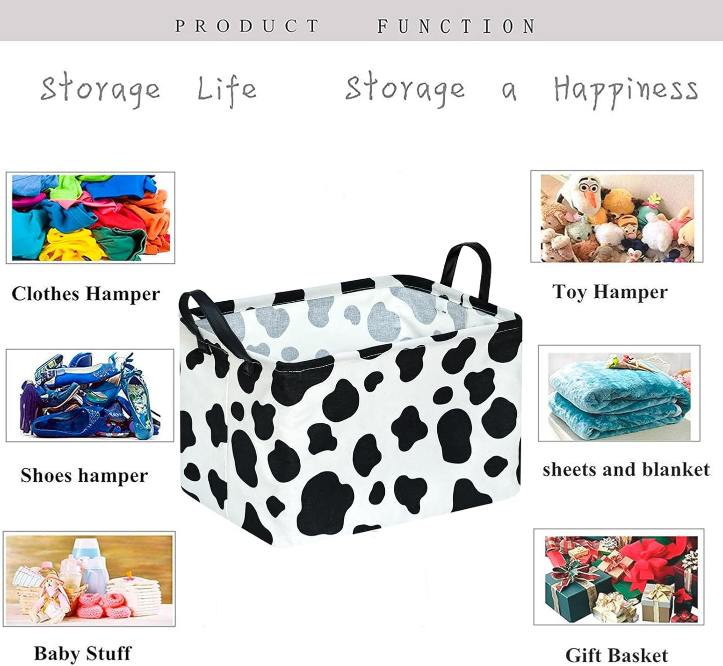 Rectangle Toy Bin Waterproof Storage Organizer for Nursery Hamper Home Decor Closet Kids Bedroom Laundry