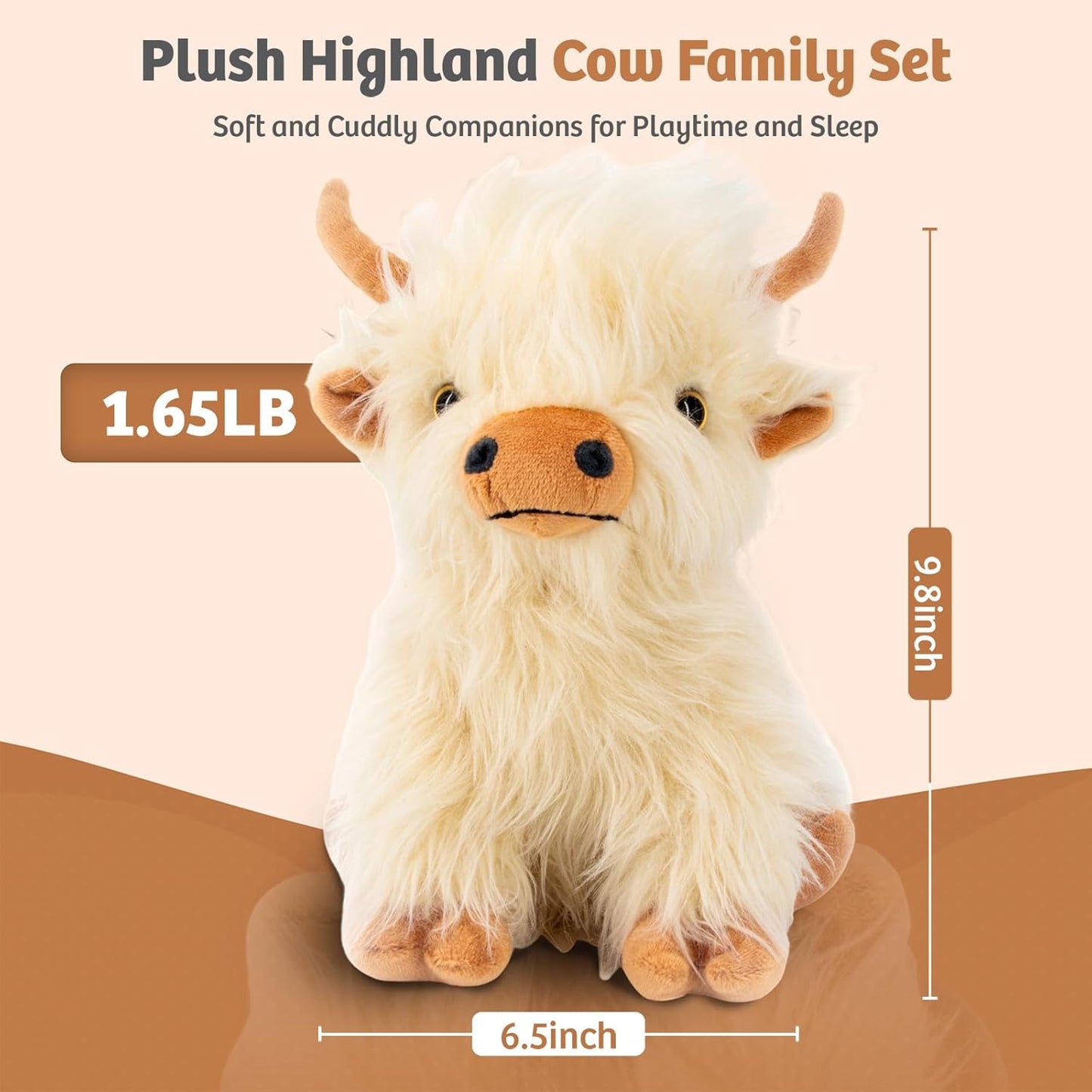 Microwavable Highland Cow Stuffed Animal - Weighted Stuffed Animal Plush, Heating Pad