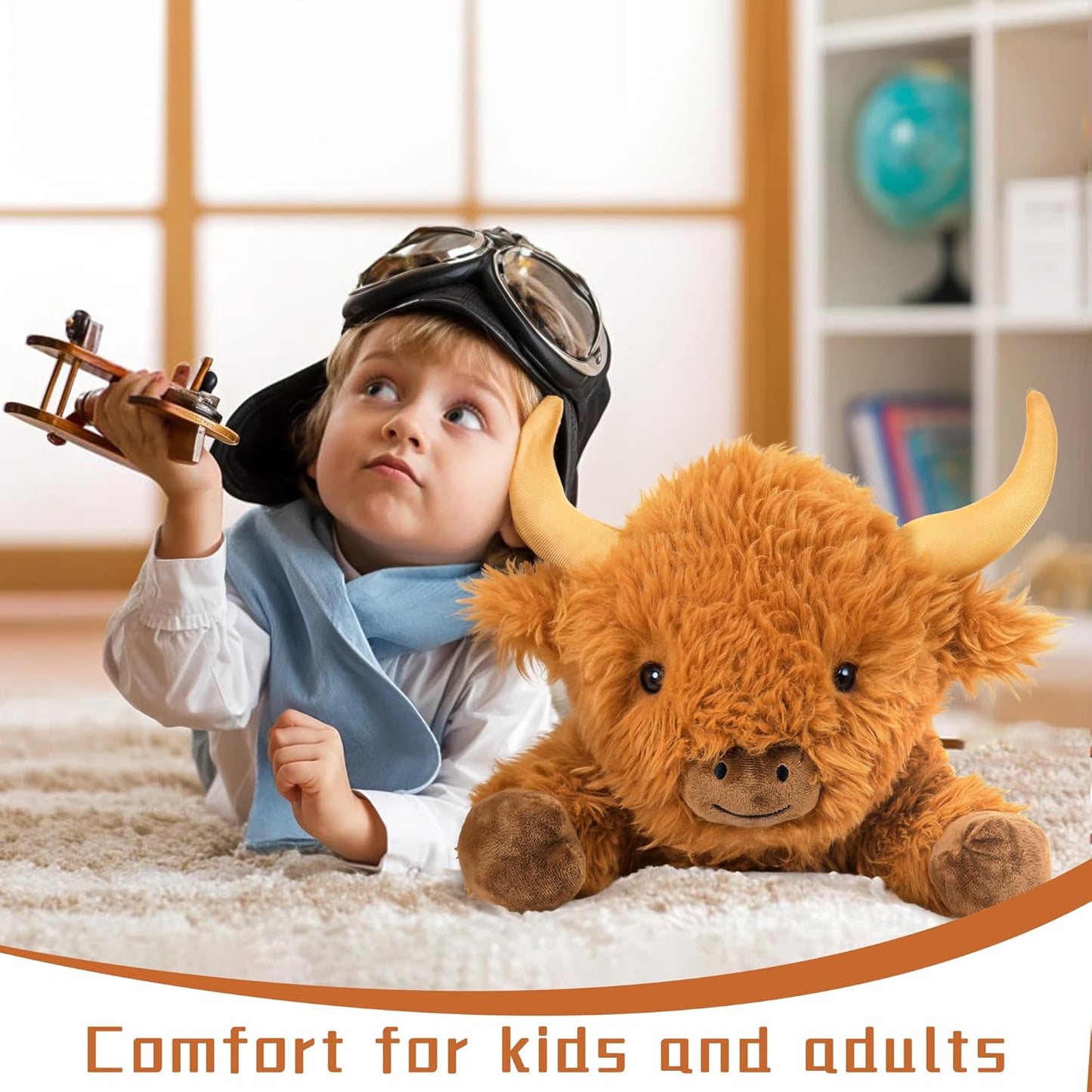 5Lbs Highland Cow Weighted Stuffed Animals, 22In Giant Highland Cow Gift Plush Toy