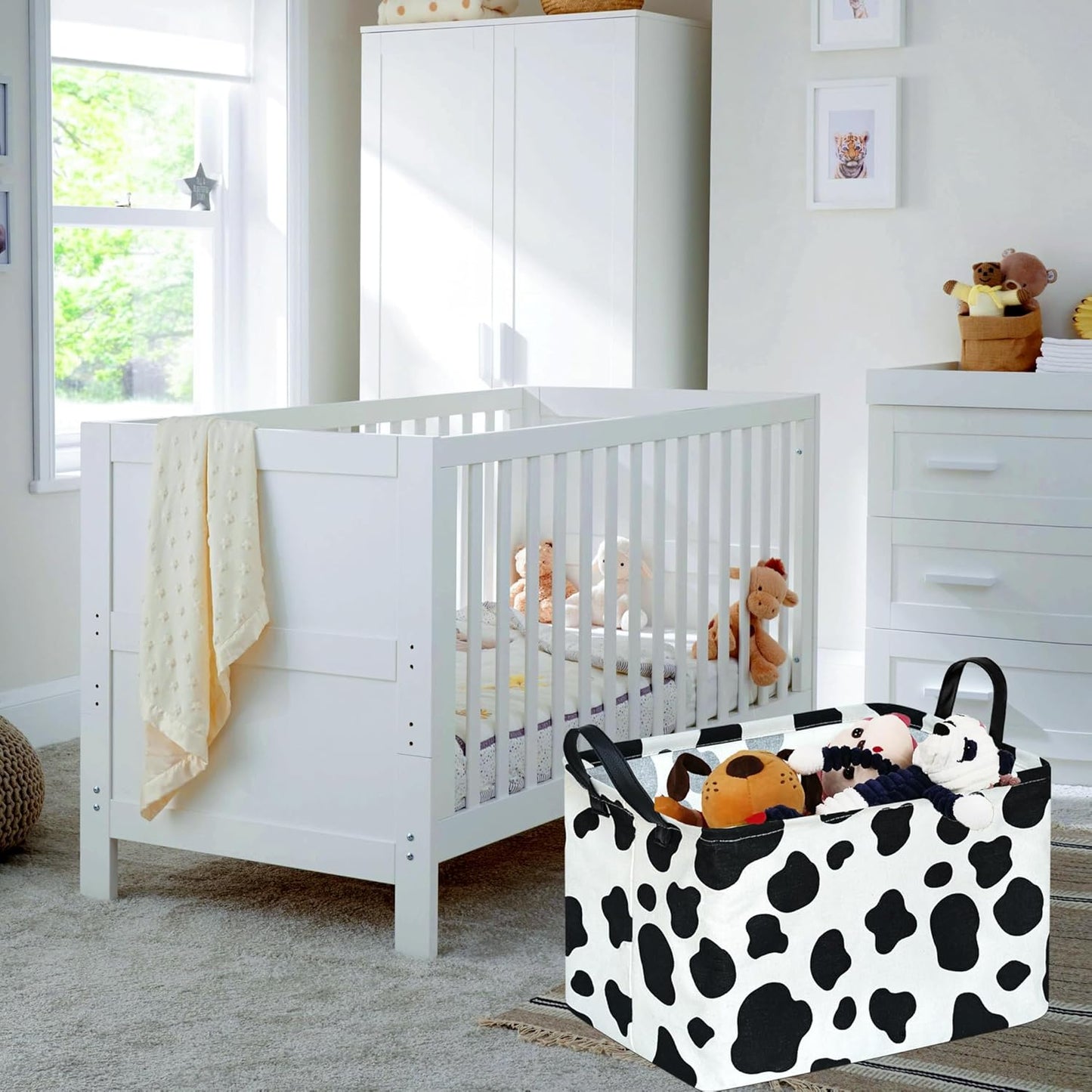 Rectangle Toy Bin Waterproof Storage Organizer for Nursery Hamper Home Decor Closet Kids Bedroom Laundry