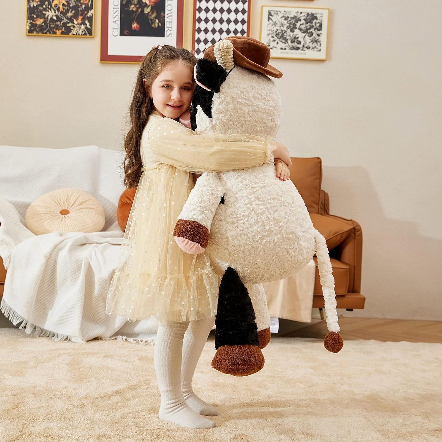 Giant Cow Stuffed Animal Plush Toy,30 Inches Large Big Jumbo Soft Toys, Huge Size Cute Fluffy Plushy Fat Oversized Plushie