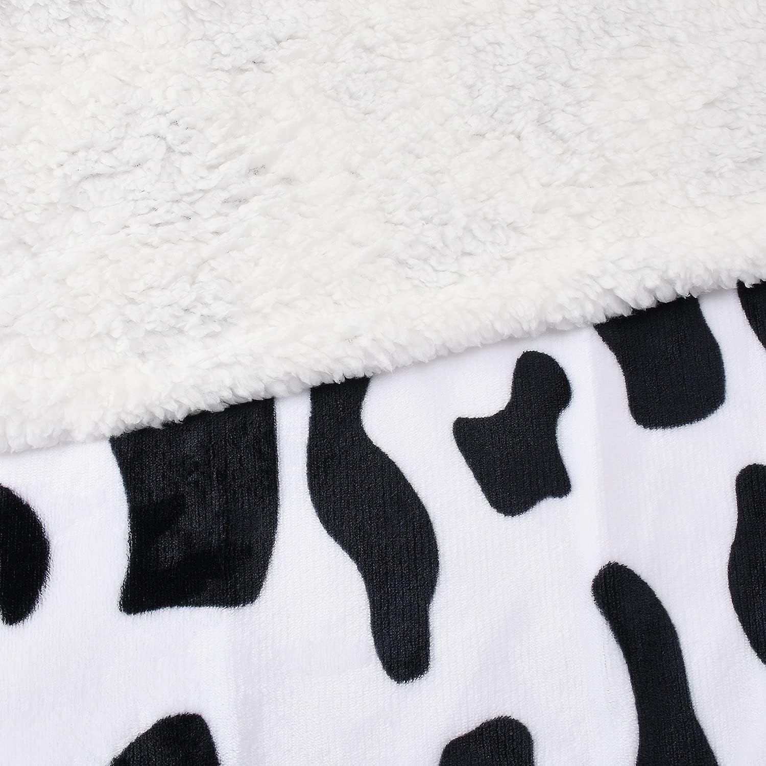 Cow Print Sherpa Fleece Blanket, Super Soft Plush Throw Blanket for Couch, Cow Gift for Cow Lovers, 50X60 Inches