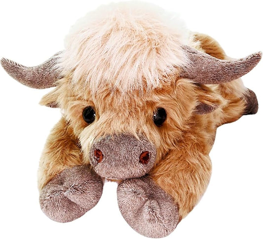 20" | 4 Pounds Highland Cow Weighted Stuffed Animals with Unscented Microwavable Heating Pad, Cute Coolable Heatable Weighted Plush