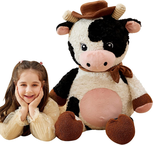 Giant Cow Stuffed Animal Plush Toy,30 Inches Large Big Jumbo Soft Toys, Huge Size Cute Fluffy Plushy Fat Oversized Plushie