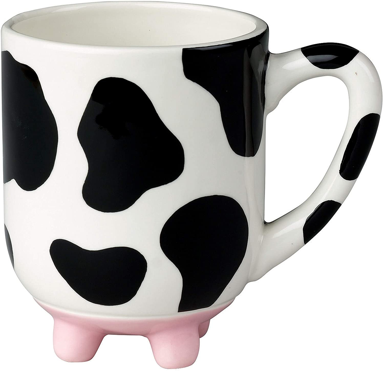 Udderly Cow Mug with Non-Skid Silicone Feet, Hand Painted Ceramic, 20 Fl.Oz.